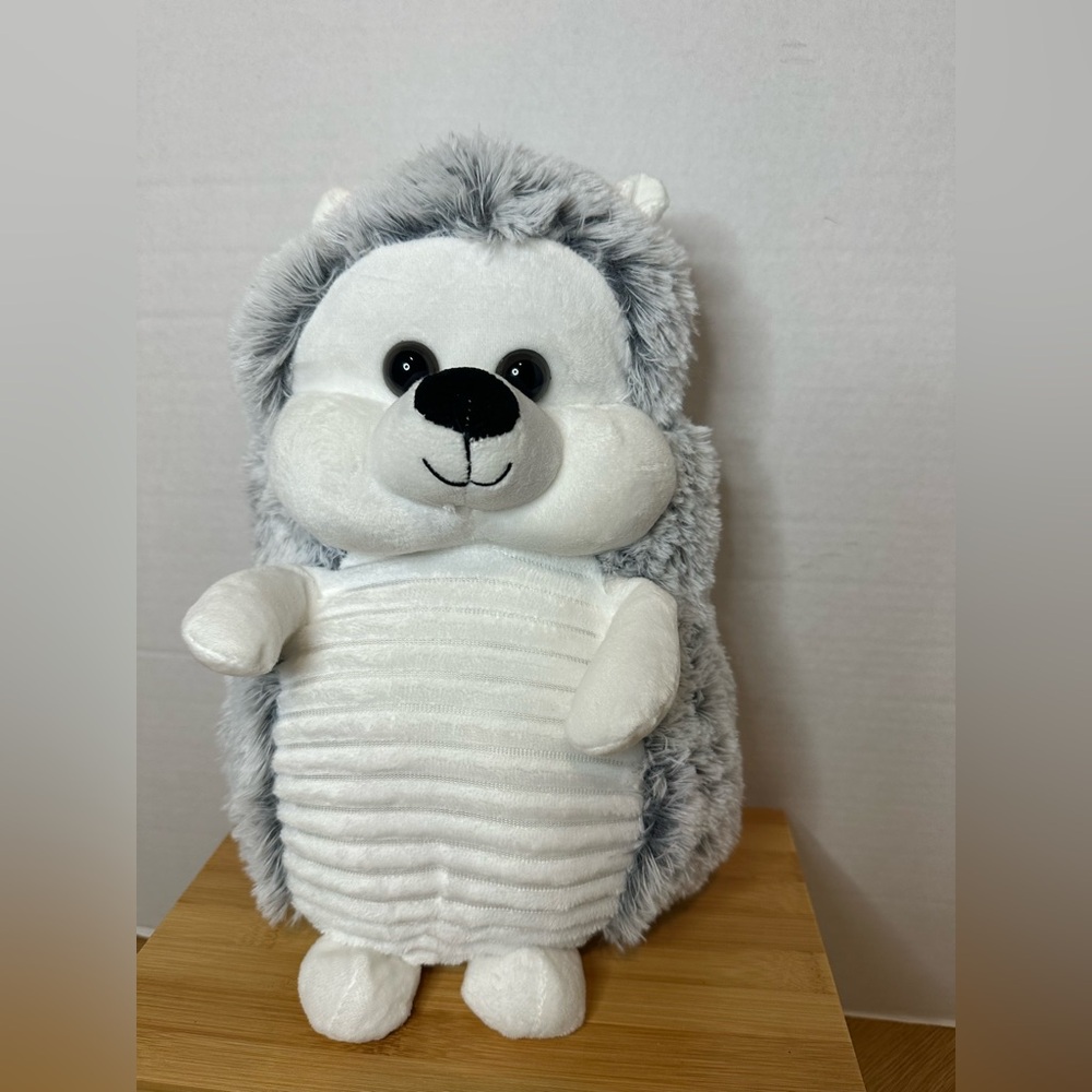 KELLYTOY 12” Gray and White Plush Hedgehog Toy! Adorable!
